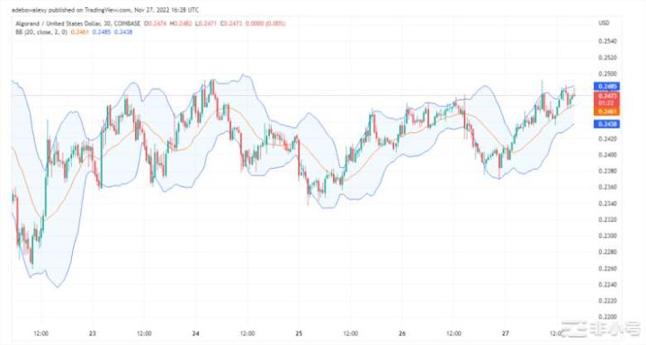 今日的 Algorand 预测：ALGO/USD 正在巩固