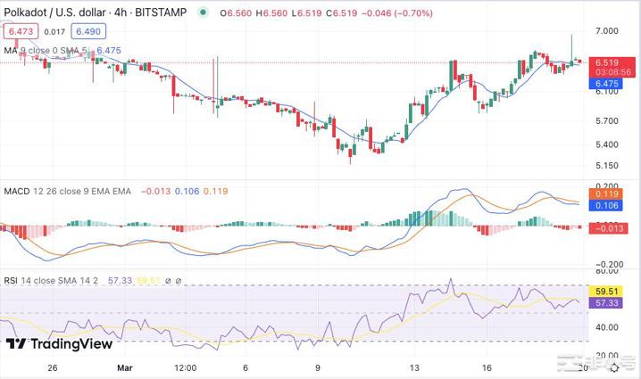 随着购买压力加剧DOT/USD升至6.50美元上方