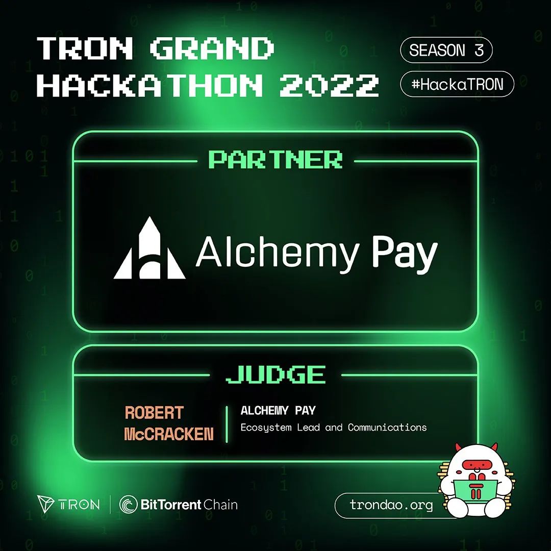 Alchemy Pay成为2022波场黑客松大赛第三季合作伙伴