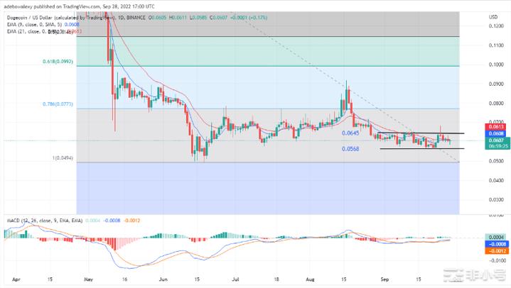狗狗币的价格分析：DOGE正在整合