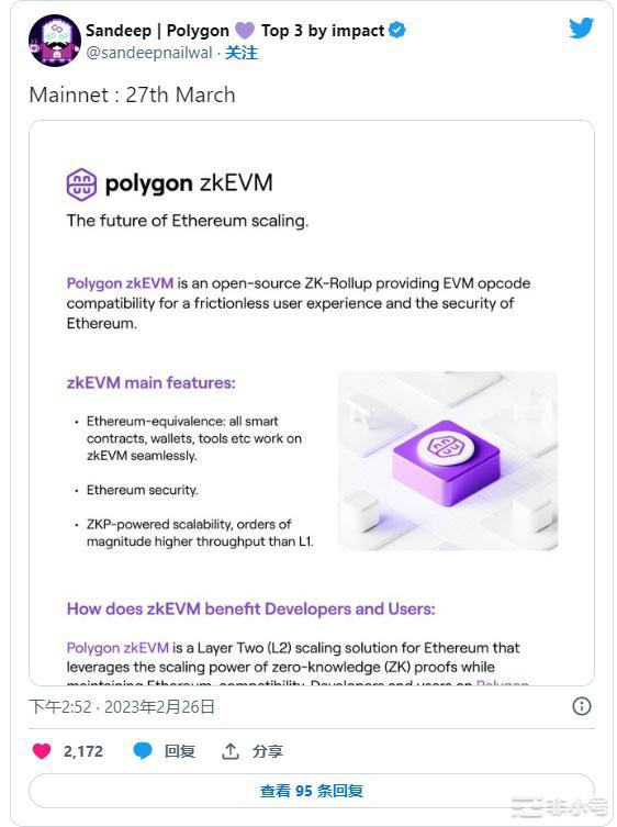 Polygon的zkEVM公告适得其反网络会面临热度吗？