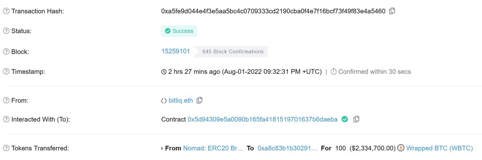 超1.5亿美元损失跨链桥协议Nomad黑客攻击事件分析