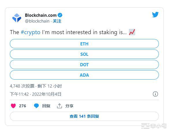 Cardano被选为最受欢迎的Staking加密货币