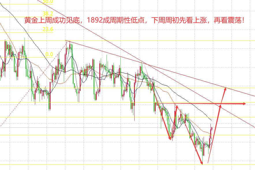 山海：黄金尾盘成功走出大涨下周震荡偏强继续看高！