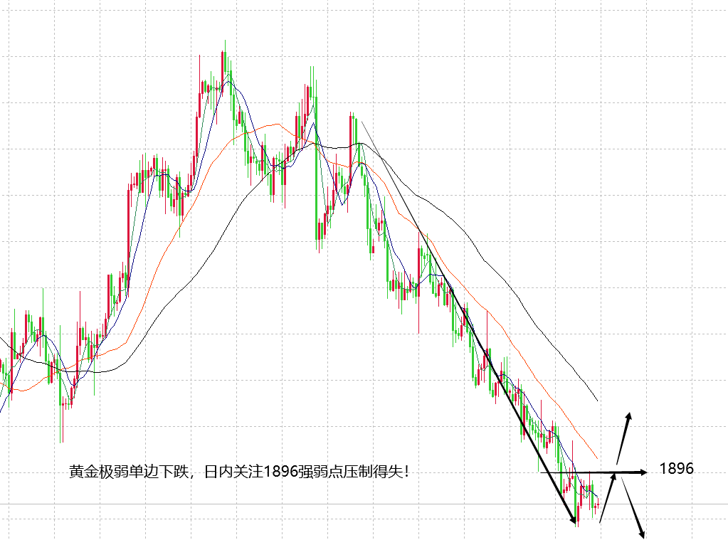 山海：黄金多空在关键周期中日内关注1895得失！