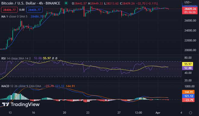 比特币价格分析：BTC在面临轻微损失后跌至28,308美元