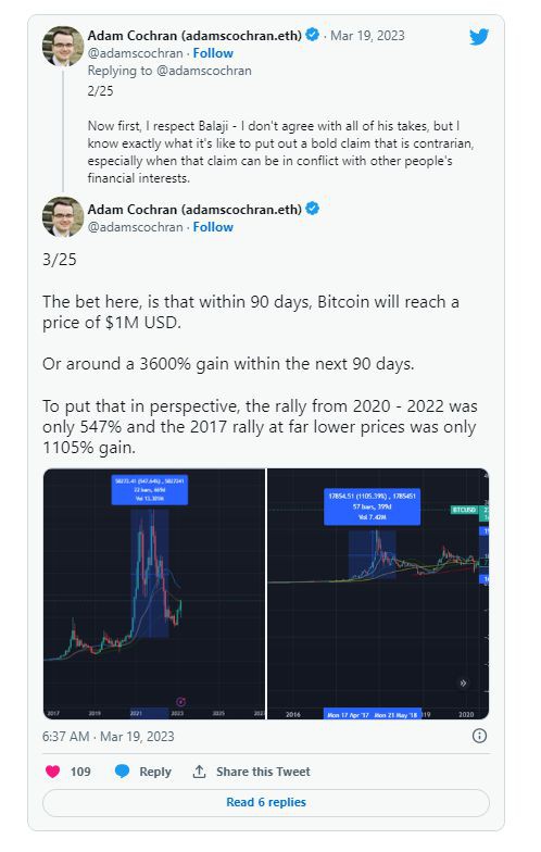 前Coinbase首席技术官对比特币BTC赌注有多现实？