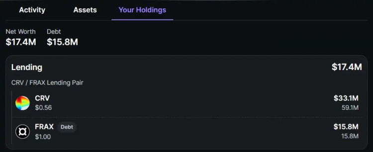 CRV危？一窥Curve创始人1.7亿美元的仓位现状