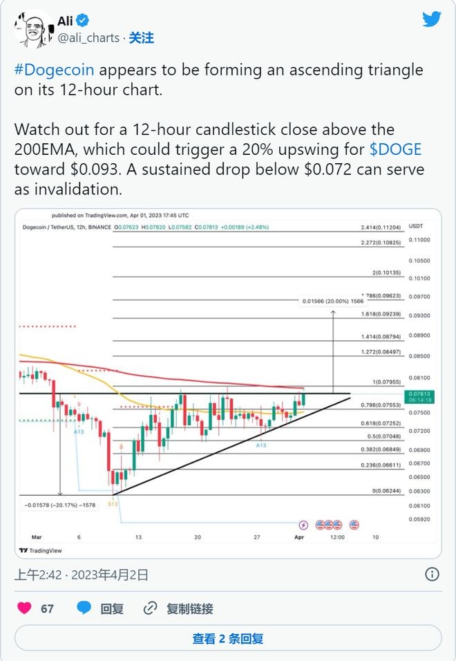 如果发生这种情况狗狗币(DOGE)可能会上涨20%