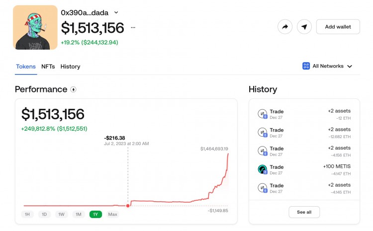 短短7个月内这款加密<a title='注册数字钱包' href='https://okk.meibanla.com/btc/okex.php' target='_blank' class='f_b'>钱包</a>从216美元涨至1508643美元