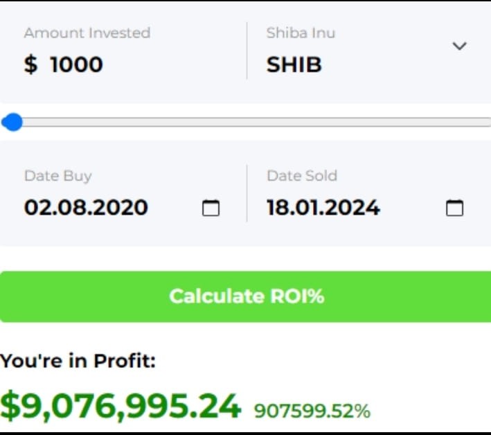 SHIBAINU2024年1000美元投资变成了900万美元