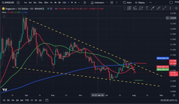 由於迷因幣價格暴跌狗狗幣DOGE