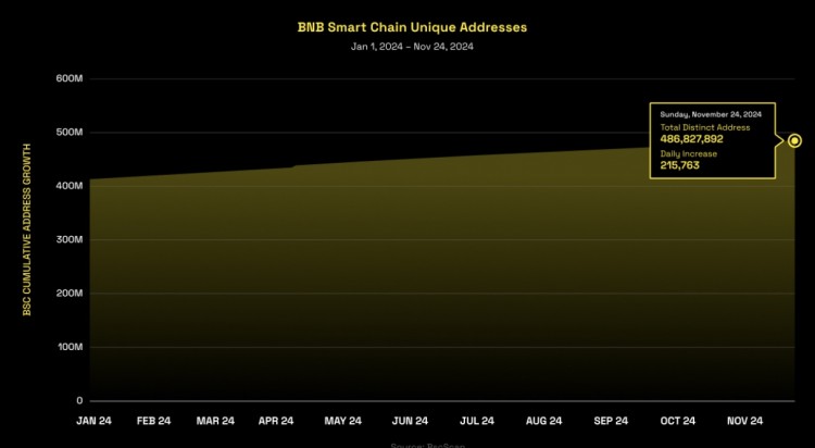 BNBCHAIN年度报告TVL增长58唯一地址增加17安全损失下降67决定了2024年的成功